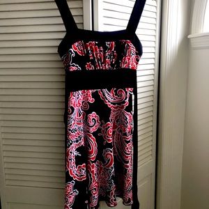 Black and red swing dress with tie in back medium